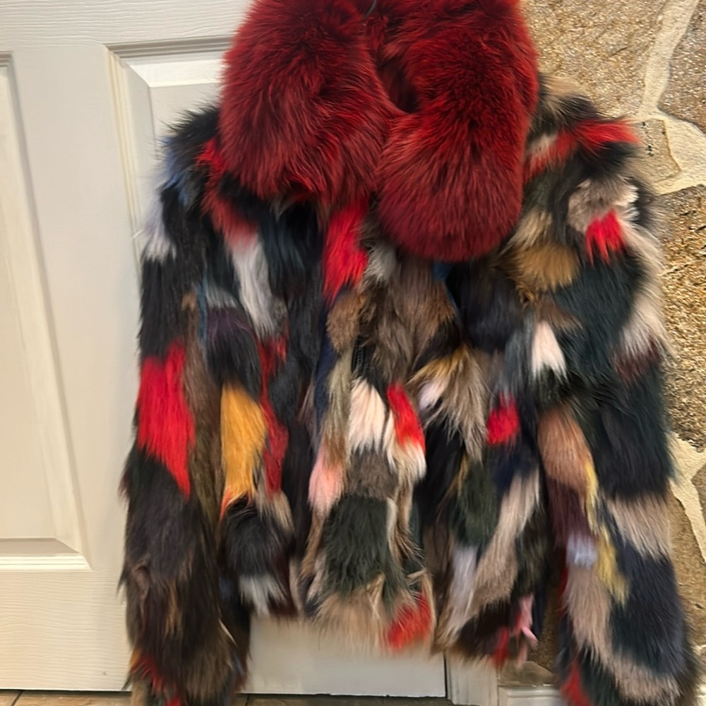 Multi Color Fox Fur Coat